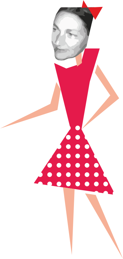 Frau im roten Kleid